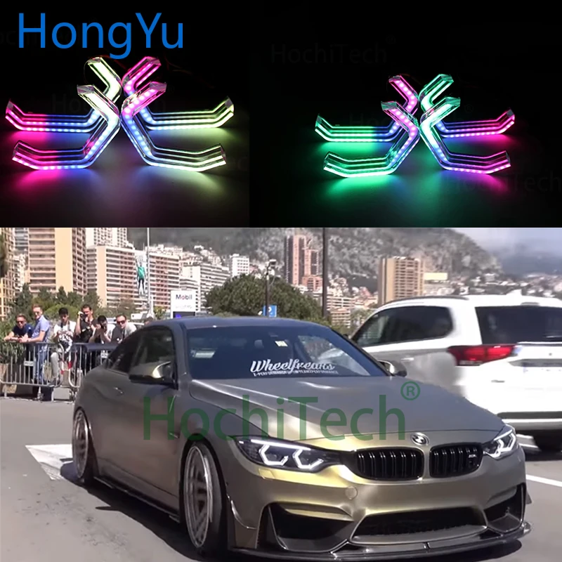 

for 2012-up BMW F30 3 Series Sedan Accessories RGBW Multi Color ICONIC M4 Style Crystal Angel Eyes Kit DRL
