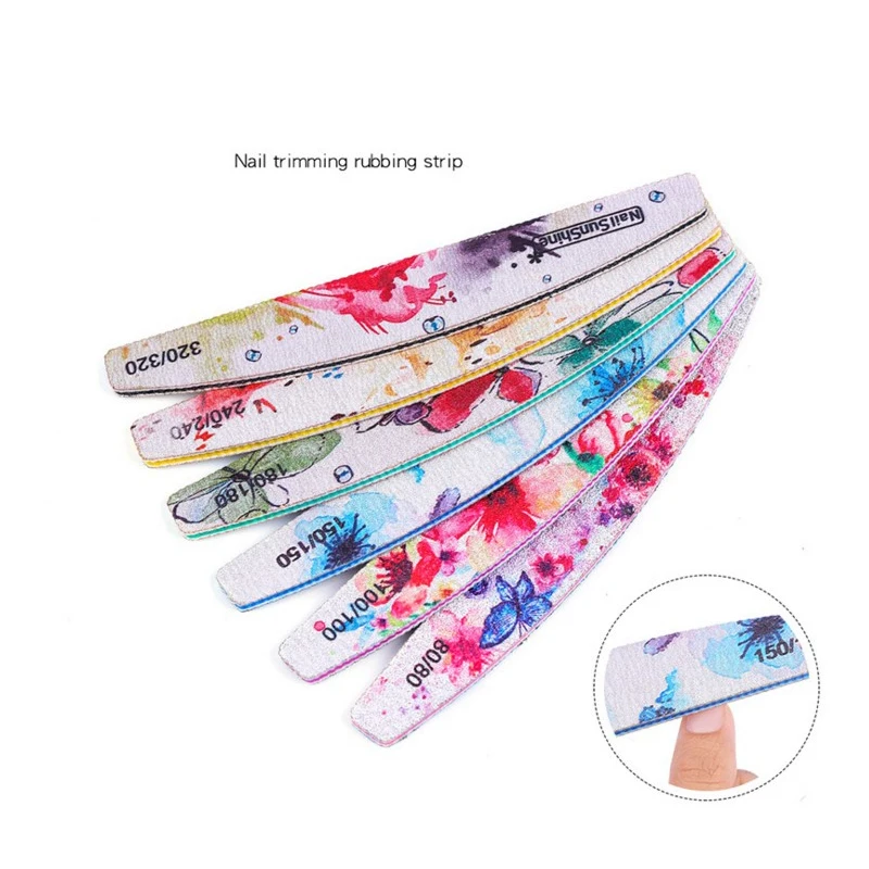 

6pcs/lot Sandpaper Nail File for gel nailsl Manicure Buffer Pedicure Double-sided set de Tools Nail Gel Polish Files