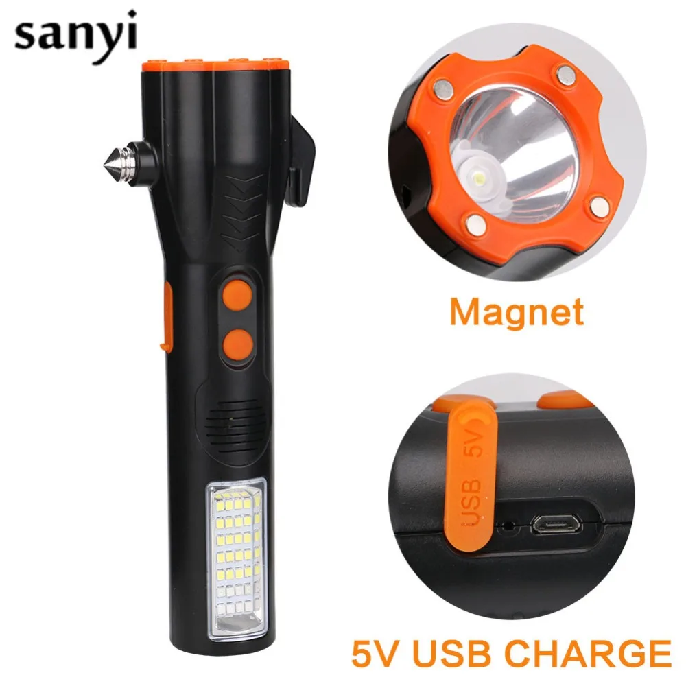 Multi function LED Tactical Flashlight 4 Modes Lanterna Torch Rechargeable Emergency Flashlight