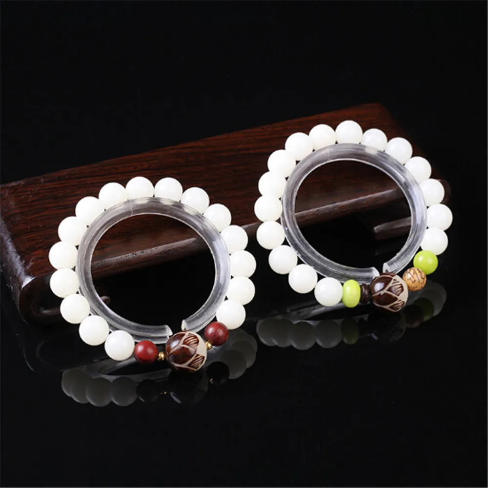 Новый модный браслет из натурального белого корня Бодхи один круг DIY Mala Beads
