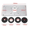 Routeur Table plaque 700C aluminium routeur Table plaque d'insertion + 4 anneaux vis pour bancs de travail du bois, 235mm x 120mm x 8mm(9.3in ► Photo 3/6