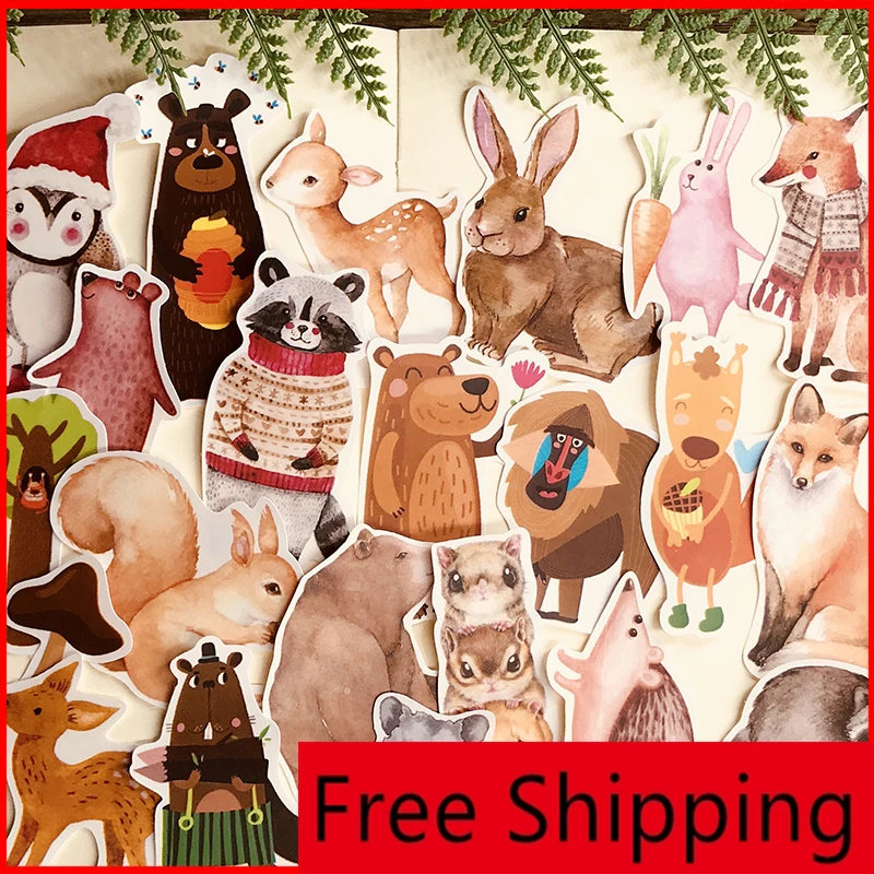 

22 pcs Forest animal series personalized scrapbook Stickers scrapbooking material personalized sticker happy planner craft Diary