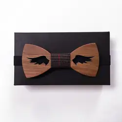 Горячие продажи ручной работы, деревянные галстук-бабочка для Для мужчин S Костюмы Свадебный галстук цветочный Классический твердого