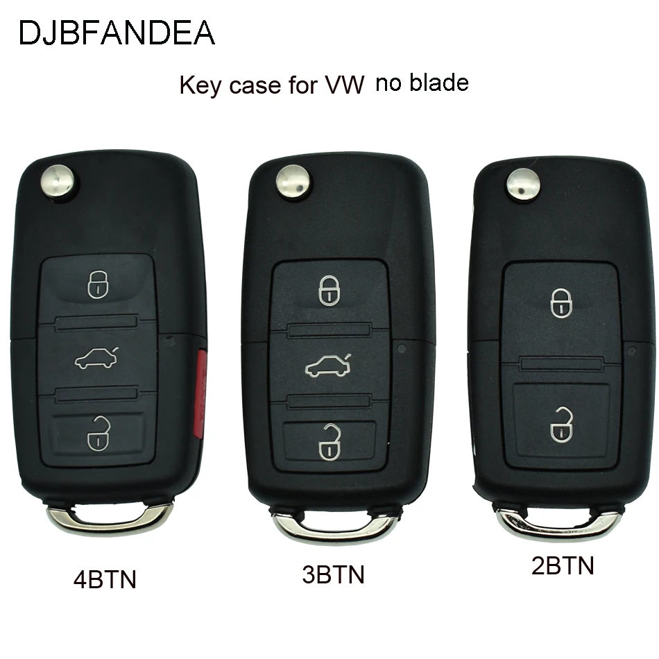 Пульт дистанционного управления DJBFANDEA Раскладной Автомобильный ключ для VOLKSWAGEN VW