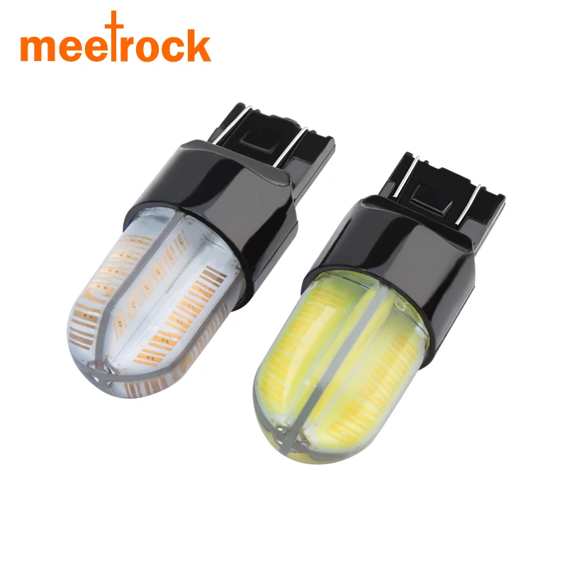Meetrock 2 pcs new super bright 360 degrees cob silica gel T20 W21 5W 7443 LED