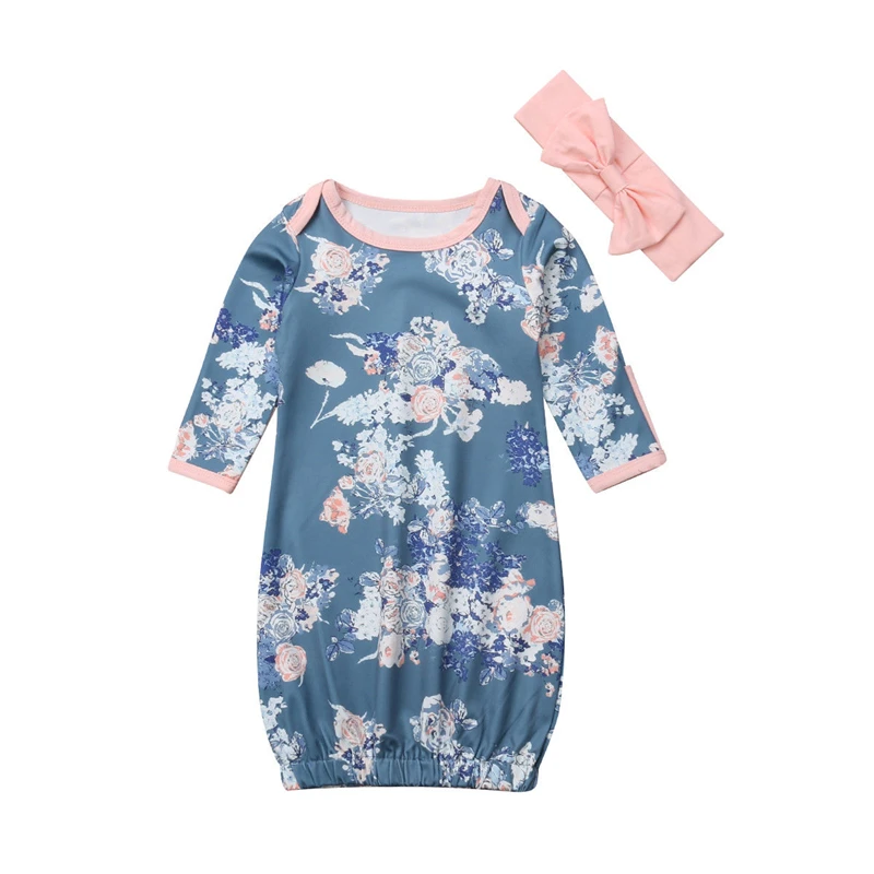 

2Pcs Adorable Girls Clothing Fashion Baby Girl Romper Girls Long Sleeve Romper Jumpsuit Headbands Baby Sleepwear Blanket Outfits