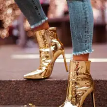 Г. Осенне-зимние женские ботинки на тонком каблуке из эластичной ткани модные ботильоны женская обувь на высоком каблуке