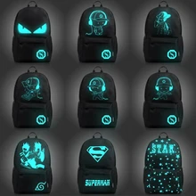 Модный рюкзак для студентов, ночная анимация, школьная сумка для мальчиков и девочек, рюкзак для ноутбука с USB зарядкой