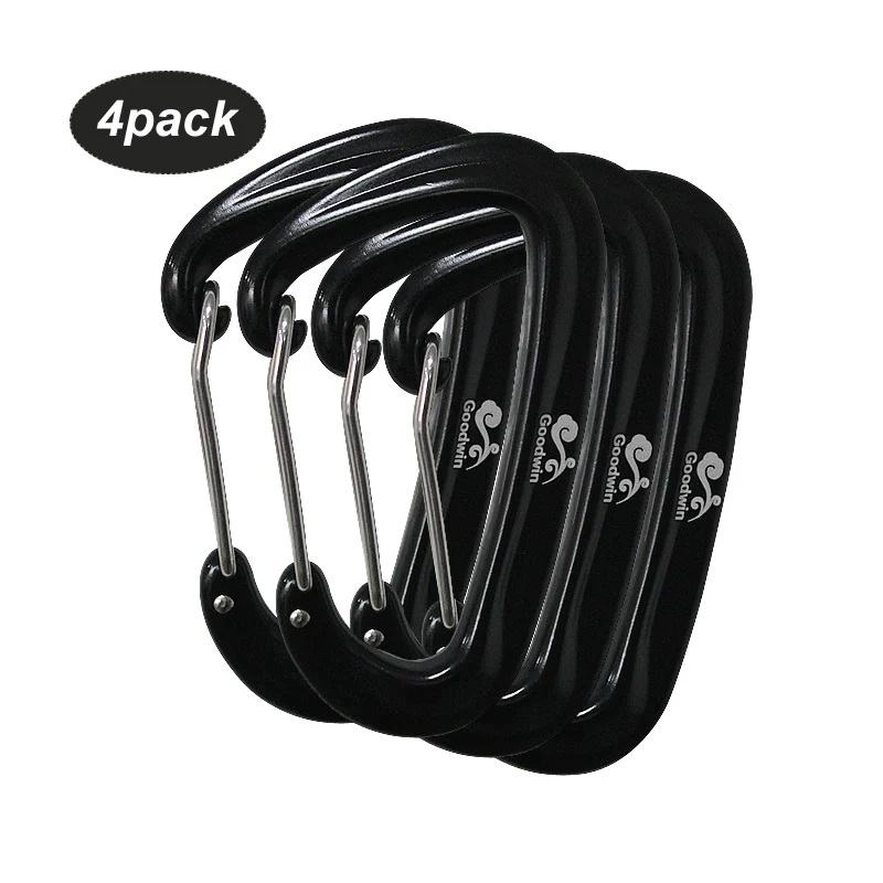 12 kN Spring-Loaded Gate Aluminum D Shape Carabiners Clips Hook for Home, Rv, Camping, Fishing, Hiking, Traveling