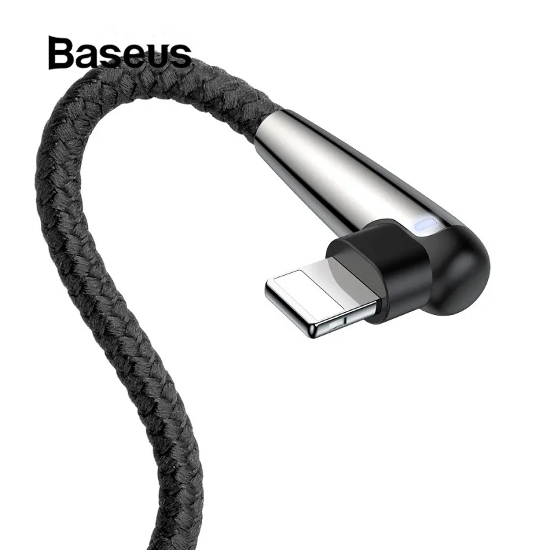 Baseus 90 درجة USB كابل بيانات ل فون X 8 7 زائد USB كابل شحن ل فون 6 s 6 5 s الإضاءة الهاتف المحمول كابل يو إس بي الحبل