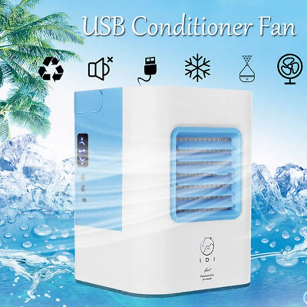 

Practical Design Compact Size Personal USB Air Conditioner Air Cooler Home Office Desk Cooler Cooling Bladeless Fan
