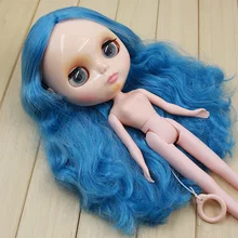 Девочка кукла blyth с синими волосами кукла без одежды