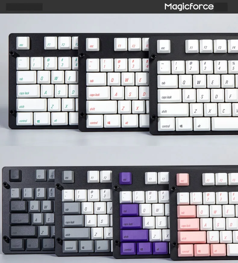 MAGICFORCE PBT Two-Color Moulding 108 Key Mechanical Keyboard Keycaps For Mechanical Keyboard Cute Mixed Color PBT Keycaps