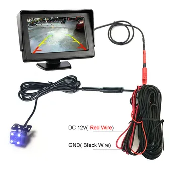 

thehotcakes TFT 4.3" Auto Rearview Parking Monitor+4 LED Night Vision CCD Rear View Auto Parking Camera With Car Mirror Monitor