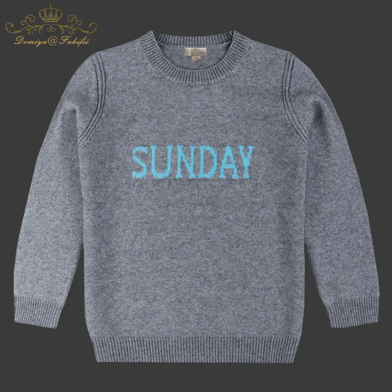 

Girl Sweater Knitted Baby Clothing 2018 Winter Children Clothing Boy Letter Sunday Pullover Rabbit Fur Outerwear Kid Knitwear