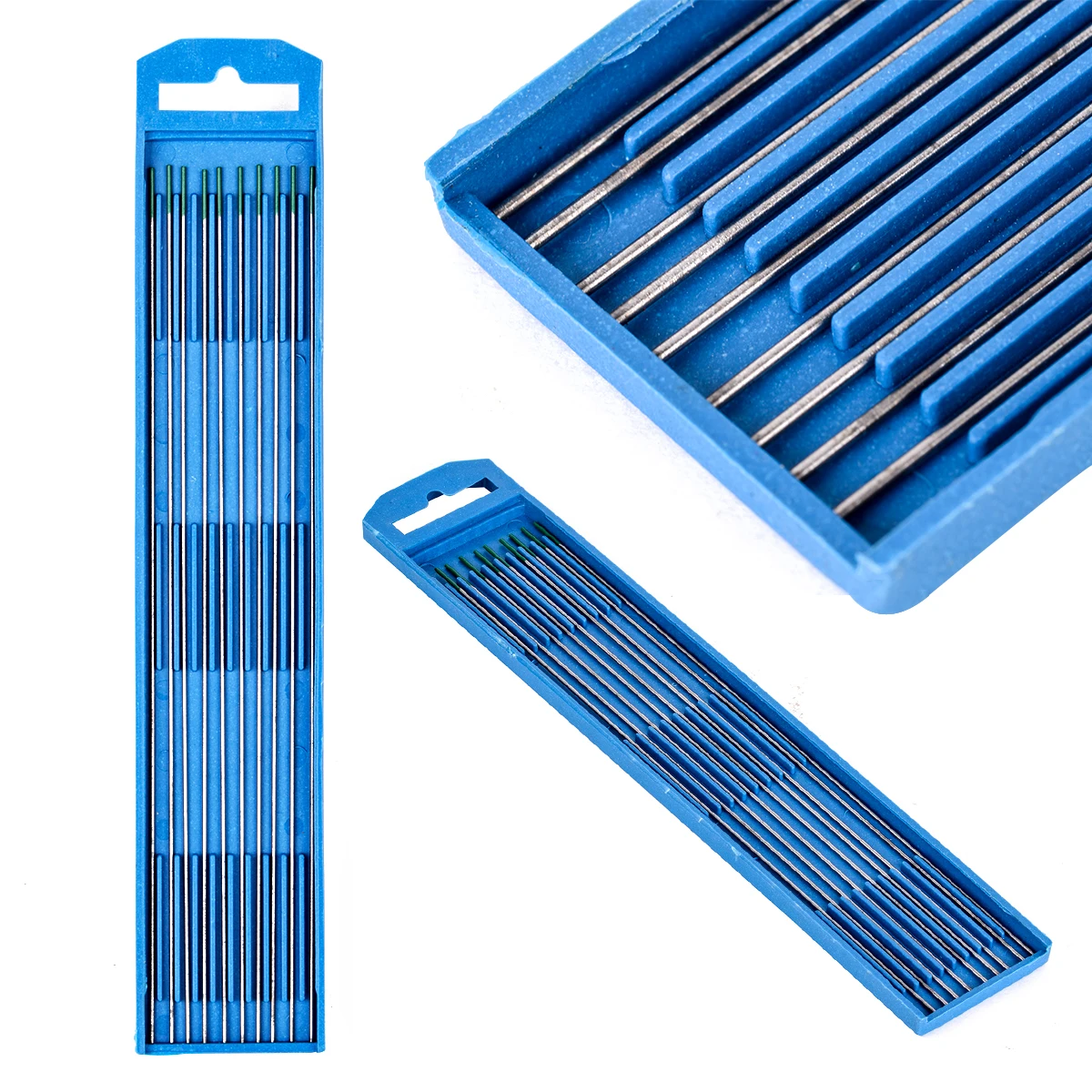OSSIEAO 10pcs 1*175mm 1/25" * 7" Green Tip Pure Tungsten Electrode For TIG Welding