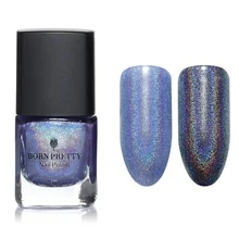 6 мл Born pretty, голографическая лак для ногтей с блеском лак Фиолетовый Блестящий Маникюр Искусство Лак Vernis эффект голограммы 8