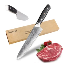 SUNNECKO " дюймовый шеф-повара Ножи Кухня ножи японский Дамаск VG10 Сталь Sharp сильный 60HRC G10 шлифования ручка режущие инструменты
