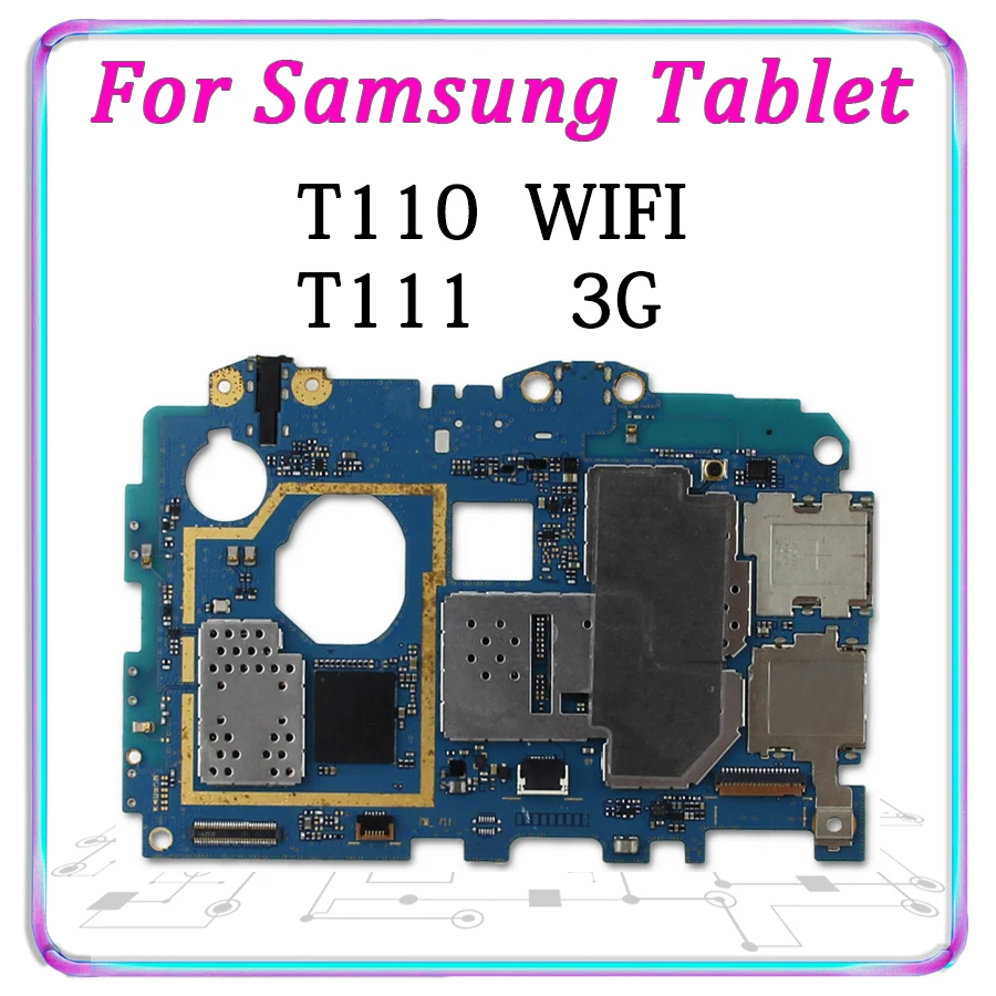 

Original Motherboard For Samsung Galaxy Tab 3 Lite T110 T111 WIFI 3G Unlocked Mainboard Android Logic Board Tested Good Plate