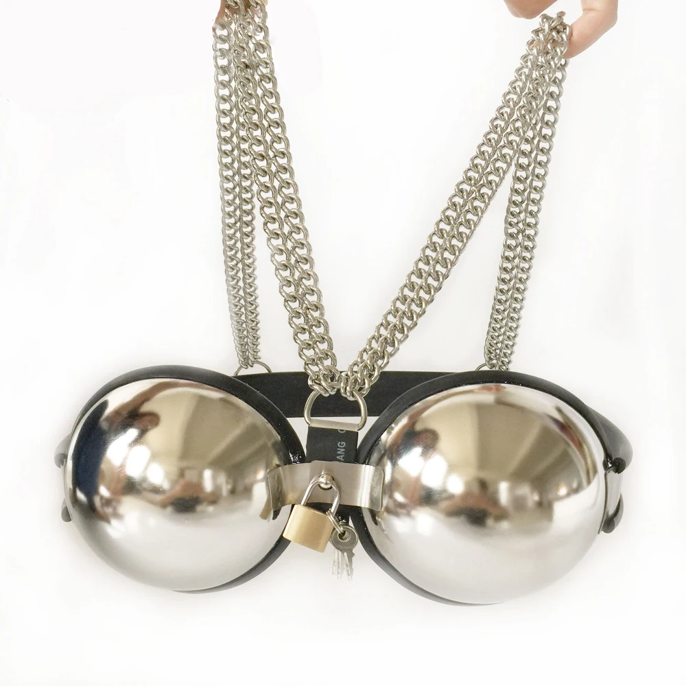 Stainless steel bra breast bondage chastity belt,fetish,cosplay games,bdsm sex shop,adult sex toys for woman sexo products 4
