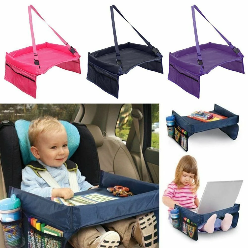 

Snack Baby Car Seat Table Kids Play Travel Tray Safety Waterproof Drawing Board Car Seat Tray Waterproof Storage