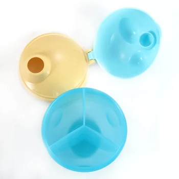 

Portable Plastic Baby Milk Box Feeding Powder Dispenser Container Cartoon Bear Three Lattice Compartment Infant Food Storage