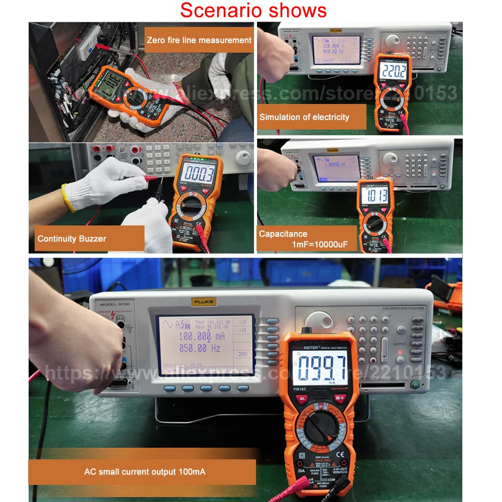 Ручной цифровой мультиметр Высокая точность анти-сжигание частоты емкость универсальный измеритель NCV измерения PM18/PM18C