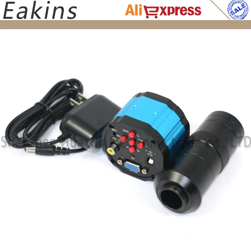 

Free shipping 2.0MP HD Digital Industry Microscope Camera+100X C-Mount Lens VGA AV TV Video Output for LAB PCB