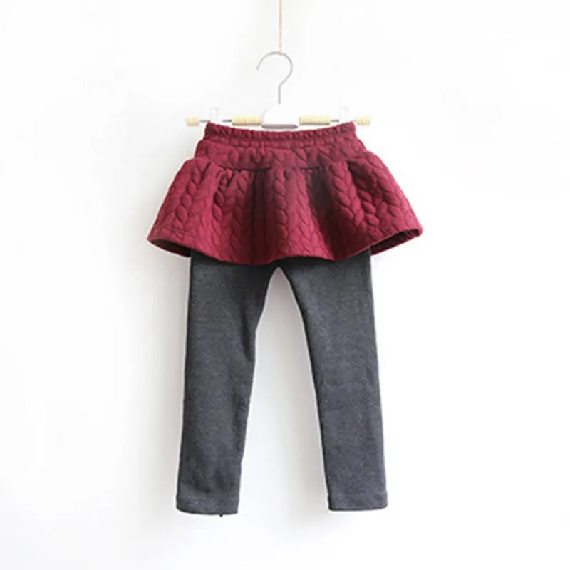 Spring Autumn Winter NEW Baby Kid Girls Cotton Leggings& Skirt Sweet Solid Color Comfortable High Quality Leggings& Skirt - Цвет: Red