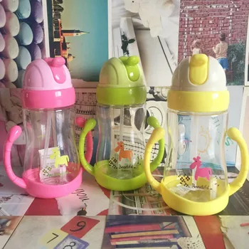 

Baby Cartoon Kettle Drink Cup With Handle Straw Cup 350ml Infant Learning To Drink Cup