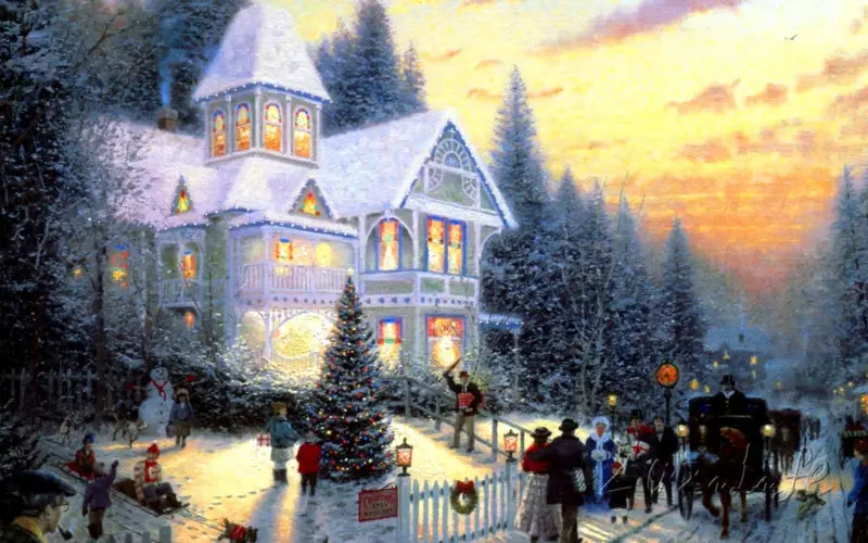 Buy Thomas Kinkade Oil Paintings Lights Winter Thomas