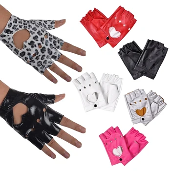 

Women PU Leather Motorcycle Bike Car Fingerless Performance Gloves TC21