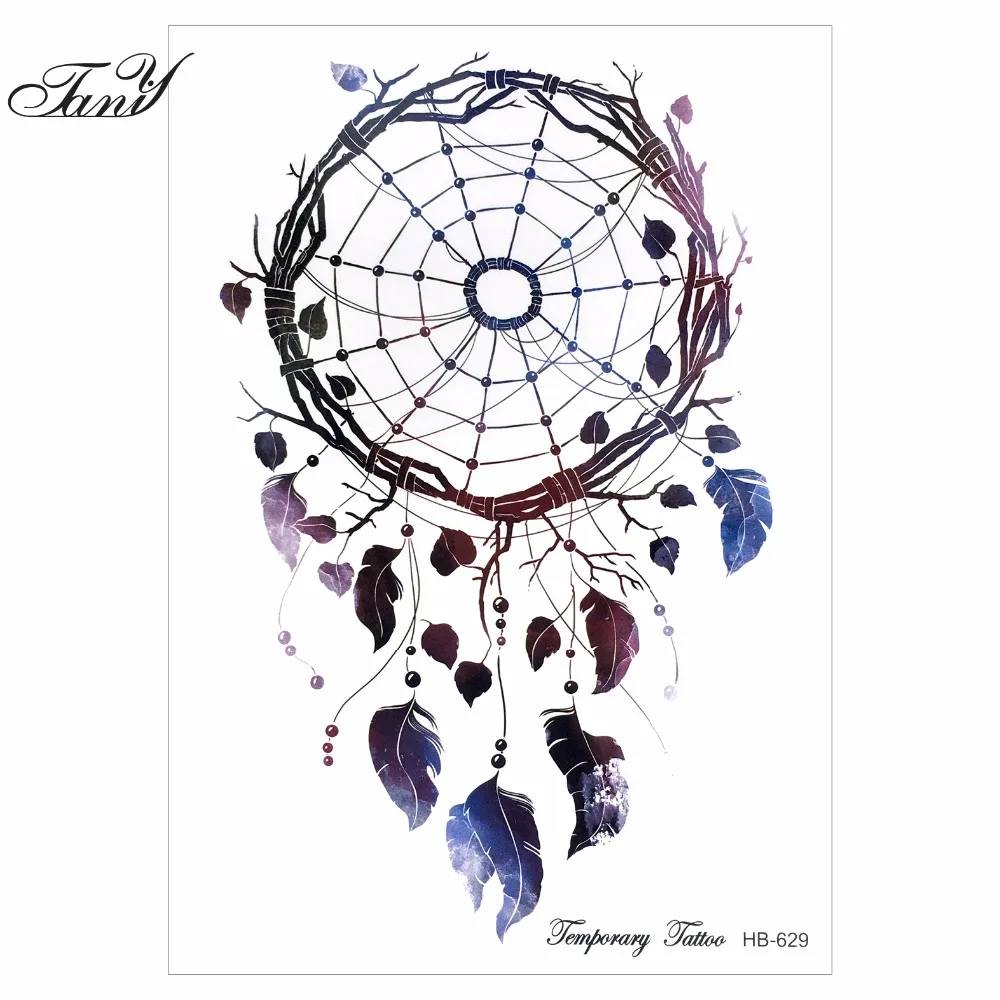 1 Sheet Dreamcatcher Tattoo Feather Decal Dream Catcher Women Body Art
