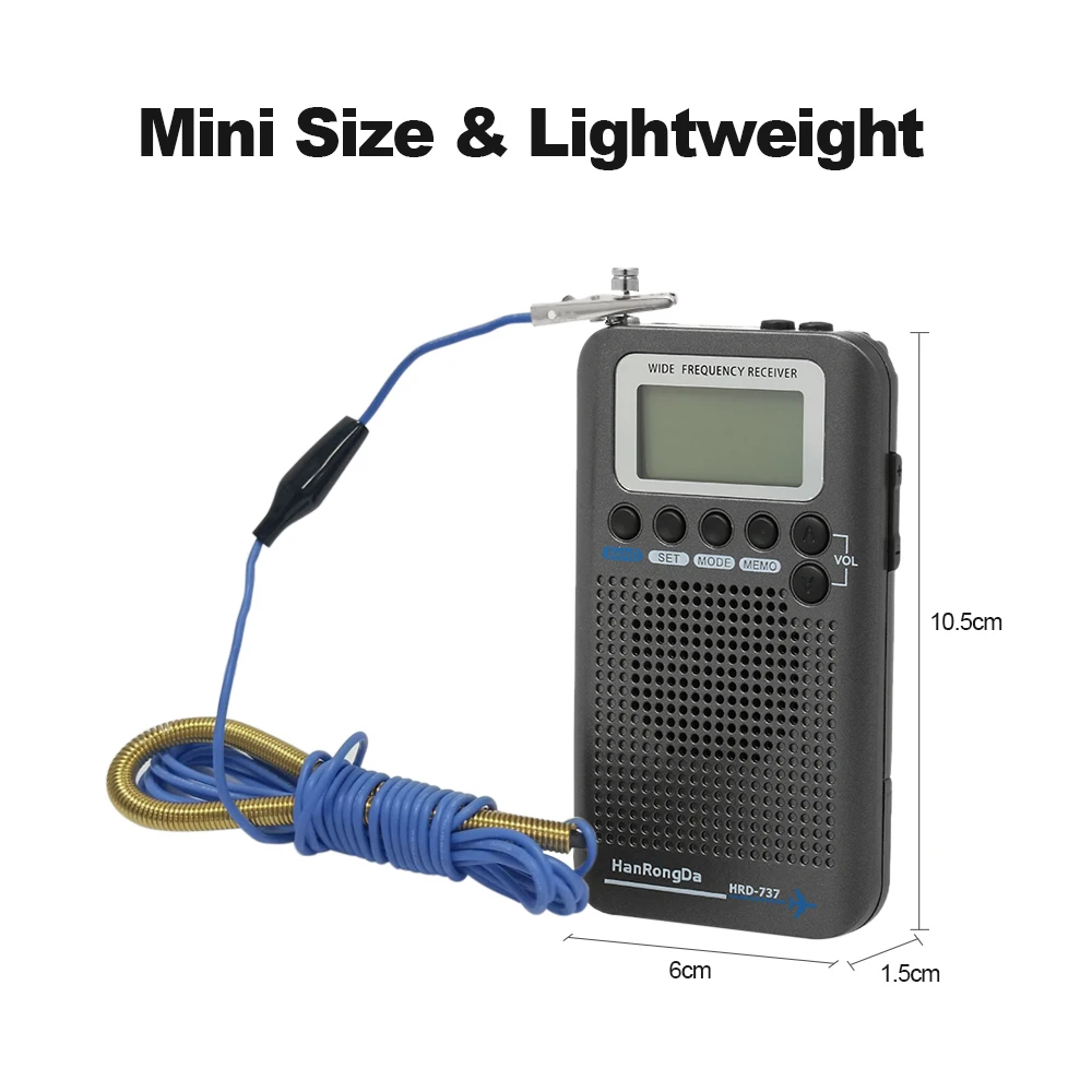 HanRongDa HRD-737 портативный Полнодиапазонный радиоприемник FM/AM/SW/CB/Air/VHF World Band с ЖК-дисплеем будильник