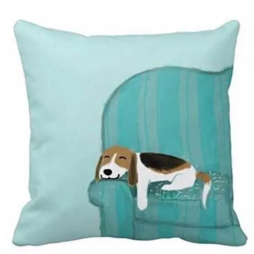 Funny Sleepy Puppy Dog Cushion Cover Dog Decorative Throw Pillows Cases