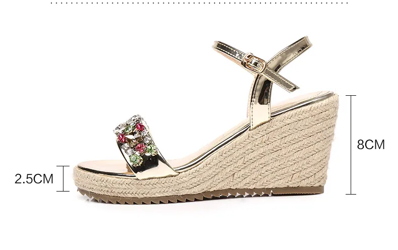 23_2016 New Fashion Summer Luxury Platform Wedge Sandals Womens Small Size Designer Golden High Heels Shoes Online Good Quality