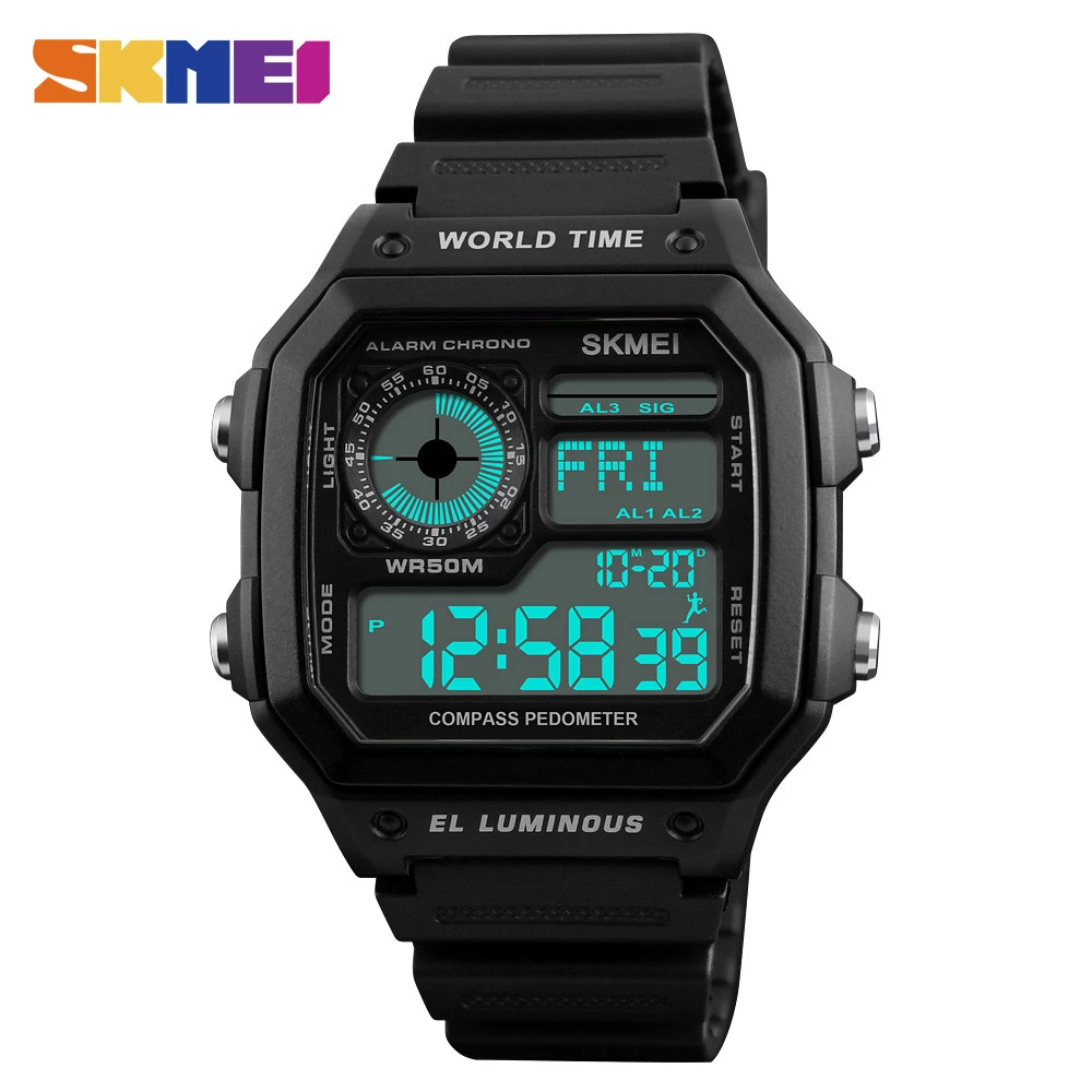 skmei world time watch