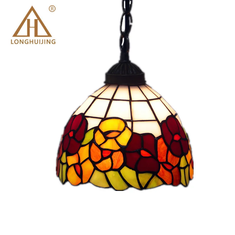 

Stained Glass Lamp European Brief Art Glass Curtain Beads Pendant Lights Living Room Restaurant Suspension Light Fixtures