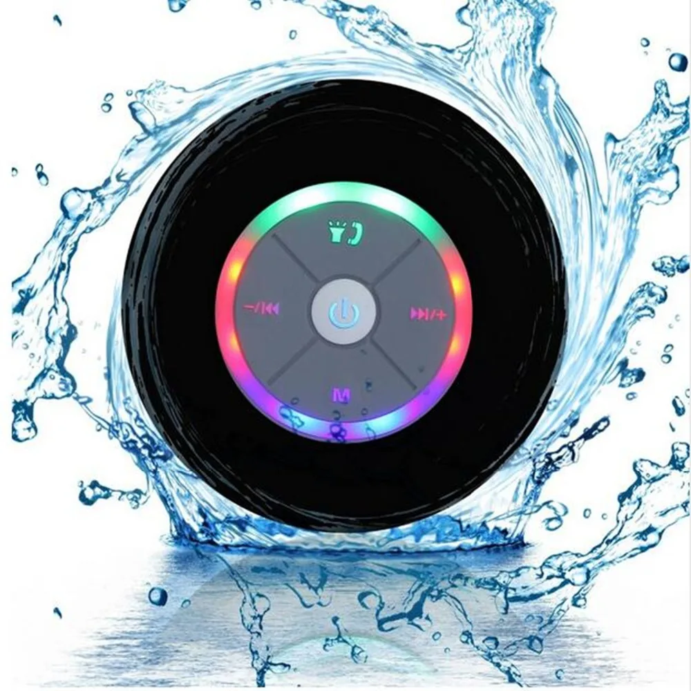 

Q9 bathroom waterproof wireless Bluetooth speakers with LED lights, car shower, hands-free speakers