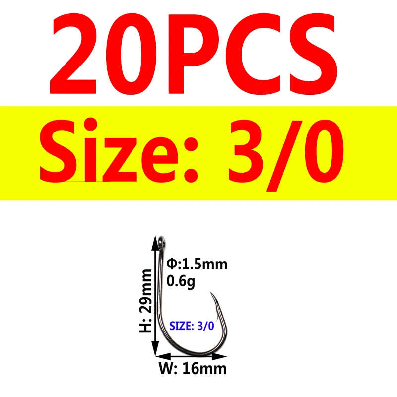 Bimoo 1 упаковка 3X безупречный О 'Шонесси рыболовный крючок с колючим острым наконечником рыболовные крючки для пресной морской рыбалки - Цвет: 20pcs size3I0 in ba