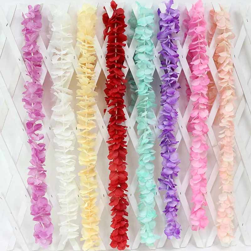  Flone Artifiical Wisteria Bean Vine Simulation Colorful Flower Rattan Silk Flower Wedding Party Scene Stage Decor Fake Flowers (1)