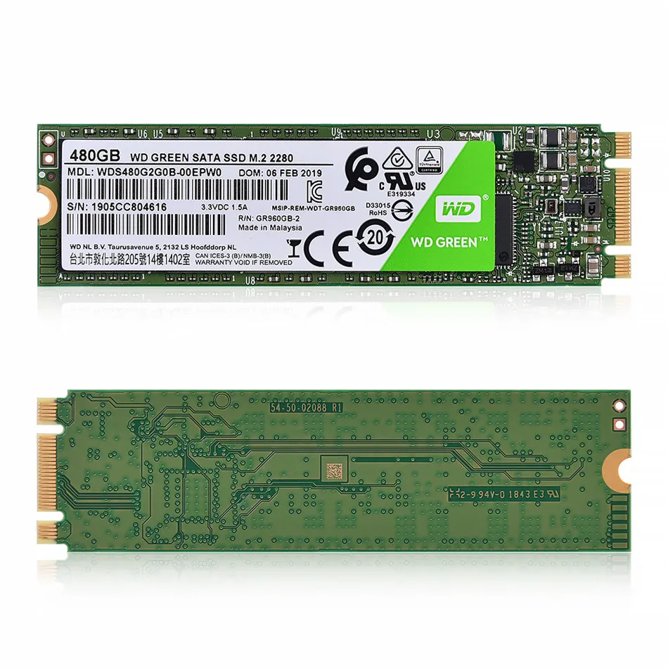 WD Green SSD M.2 2280 240 ГБ 480 ГБ PC SATA 6 ГБ/сек. M.2 2280 Внутренний твердотельный Накопитель SSD для компьютера ноутбука ПК HDD NGFF 22*80 мм