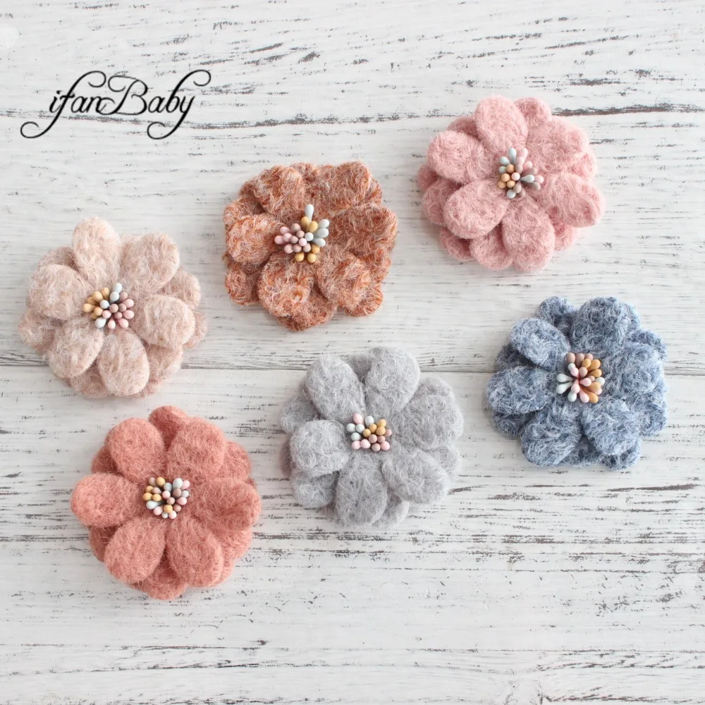 Kids wool felt flower (2)