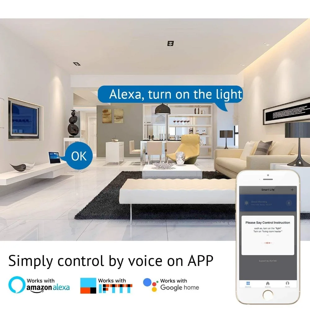Смарт розетка Lonsonho Wifi индийский штекер IND работает с Google Home Assistant Alexa Smart Life APP|Умные