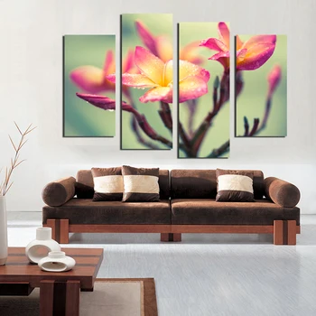 

Combined 4 Pcs/set New In bud Flower Wall Art Painting Prints On Canvas Abstract Flowers Veins Canvas Home decor Unframed F18869