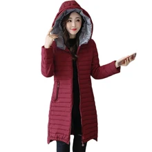 M-4XL женские с капюшоном зимняя куртка плюс Размеры Женский Топ Мода Верхняя одежда Тонкий Стиль легкий тонкий пальто для матери XH855