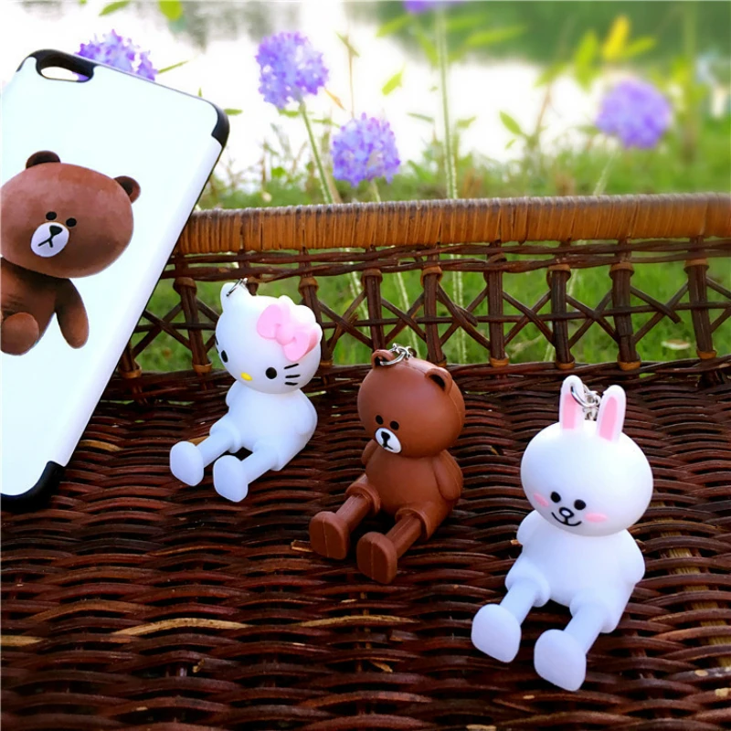 

Universal mobile phone holder bracket phone stand telescopic desktop support base cartoon cute key pendant Hello Kitty Doraemon