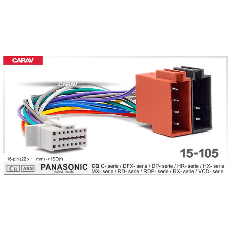

CARAV 15-105 Car ISO Harness Head Cable for PANASONIC CQ Stereo Radio Wire Adapter Plug Wiring Connector Cable