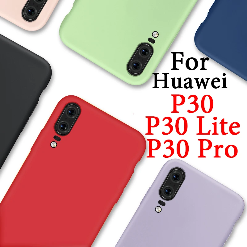 

Cases On P30 Pro Lite Silicone Simple Case For Huawei P 30 30lite 30pro Light Cute Soft Couples Cover Color Coque Huawey Hawei
