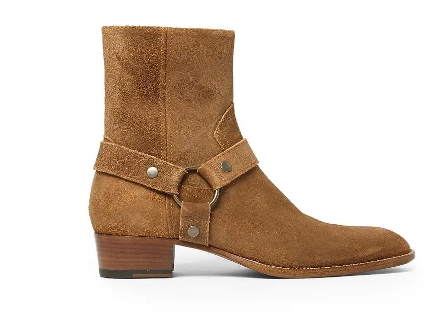 

Autumn and winter new matte leather British personality short ankle boots pointed men's Martin boots hair stylist cool boots